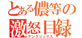 とある儂等の激怒目録（アングリックス）