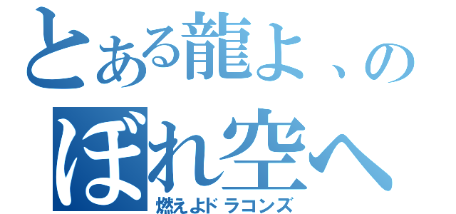 とある龍よ、のぼれ空へ（燃えよドラコンズ）