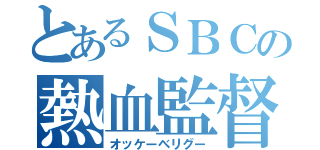 とあるＳＢＣの熱血監督（オッケーベリグー）