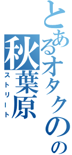 とあるオタクのの秋葉原（ストリート）