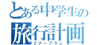 とある中学生の旅行計画（ツアープラン）