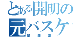 とある開明の元バスケ部（暴羅漢）