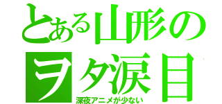 とある山形のヲタ涙目（深夜アニメが少ない）