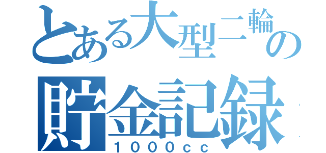 とある大型二輪の貯金記録（１０００ｃｃ）