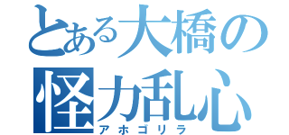 とある大橋の怪力乱心（アホゴリラ）