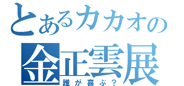 とあるカカオの金正雲展（誰が喜ぶ？）