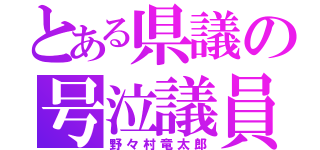 とある県議の号泣議員（野々村竜太郎）