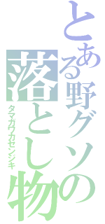 とある野グソの落とし物（タマガワカセンジキ）