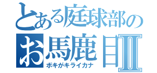 とある庭球部のお馬鹿目録Ⅱ（ボキがキライカナ）