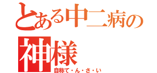 とある中二病の神様（自称て・ん・さ・い）