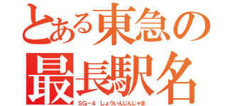 とある東急の最長駅名（ＳＧ－４ しょういんじんじゃま）