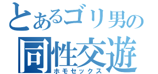 とあるゴリ男の同性交遊（ホモセックス）