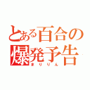 とある百合の爆発予告（まりりん）