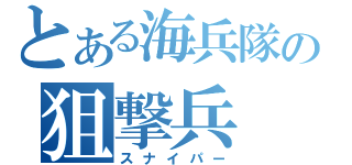 とある海兵隊の狙撃兵（スナイパー）