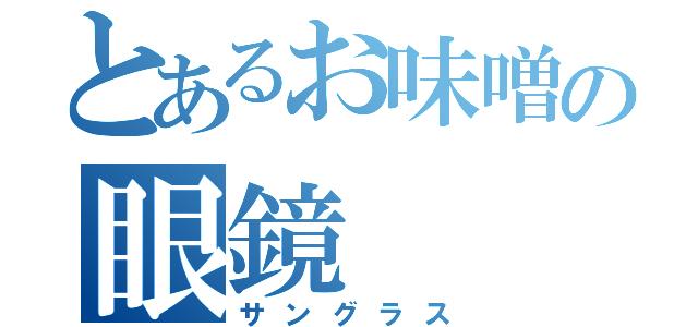 とあるお味噌の眼鏡（サングラス）