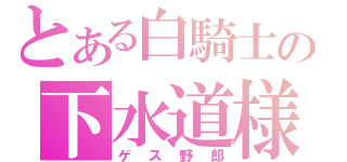 とある白騎士の下水道様（ゲス野郎）