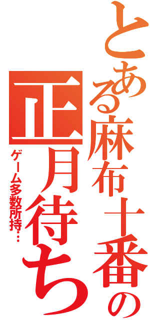 とある麻布十番の正月待ち（ゲーム多数所持…）