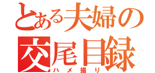 とある夫婦の交尾目録（ハメ撮り）