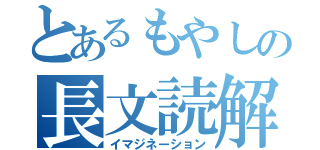 とあるもやしの長文読解（イマジネーション）