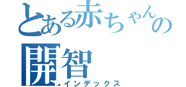 とある赤ちゃんの開智（インデックス）