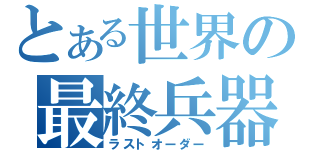 とある世界の最終兵器（ラストオーダー）