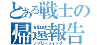 とある戦士の帰還報告（デブリーフィング）