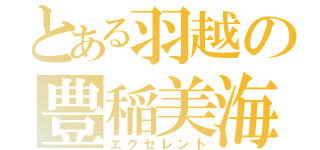 とある羽越の豊稲美海（エクセレント）