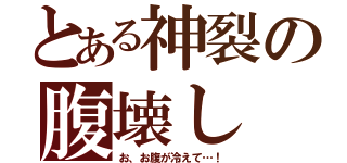 とある神裂の腹壊し（お、お腹が冷えて…！）