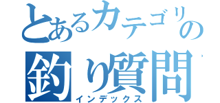 とあるカテゴリマスターの釣り質問（インデックス）