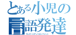 とある小児の言語発達（ランゲージディベロップメント）