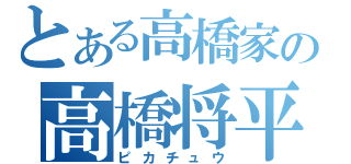 とある高橋家の高橋将平（ピカチュウ）