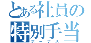 とある社員の特別手当（ボーナス）