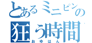 とあるミニピンの狂う時間（おゆはん）