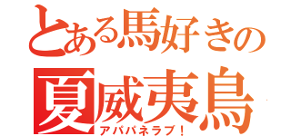 とある馬好きの夏威夷鳥（アパパネラブ！）