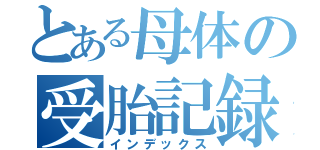 とある母体の受胎記録（インデックス）