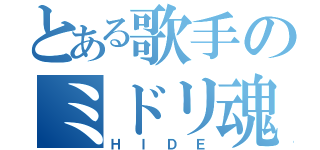 とある歌手のミドリ魂（ＨＩＤＥ）