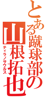 とある蹴球部の山根拓也Ⅱ（ティラノサウルス）