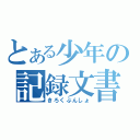 とある少年の記録文書（きろくぶんしょ）