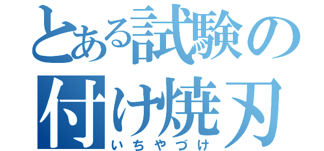 とある試験の付け焼刃（いちやづけ）