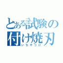 とある試験の付け焼刃（いちやづけ）