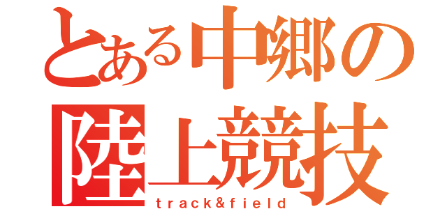 とある中郷の陸上競技（ｔｒａｃｋ＆ｆｉｅｌｄ）