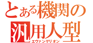 とある機関の汎用人型決戦兵器（エヴァンゲリオン）