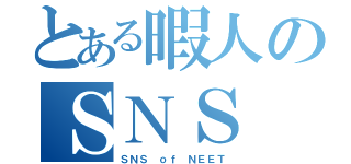 とある暇人のＳＮＳ（ＳＮＳ ｏｆ ＮＥＥＴ）