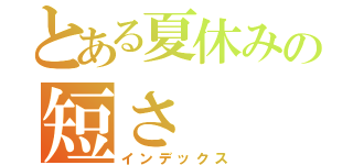 とある夏休みの短さ（インデックス）