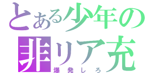 とある少年の非リア充日記（爆発しろ）