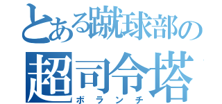 とある蹴球部の超司令塔（ボランチ）