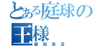 とある庭球の王様（跡部景吾）