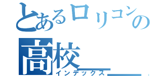 とあるロリコンの高校＿＿＿生（インデックス）