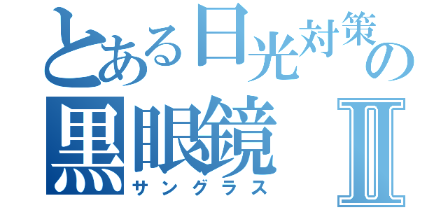 とある日光対策の黒眼鏡Ⅱ（サングラス）