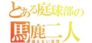 とある庭球部の馬鹿二人（消えない友情）